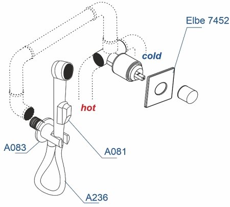 Гигиенический душ со смесителем WasserKRAFT A07436 Черный матовый 