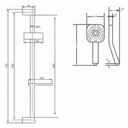 Стойка для душа ViEiR VR061 Хром 