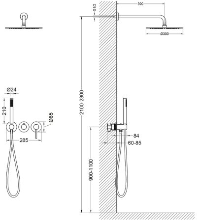 Душевая система Timo Saona SX-2349/17SM Золото матовое 