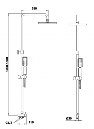 Душевая система GANZER GZ25072 Хром 