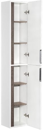 Шкаф пенал Aquaton Рене 31 1A222003NRC80 подвесной Белый Грецкий орех 