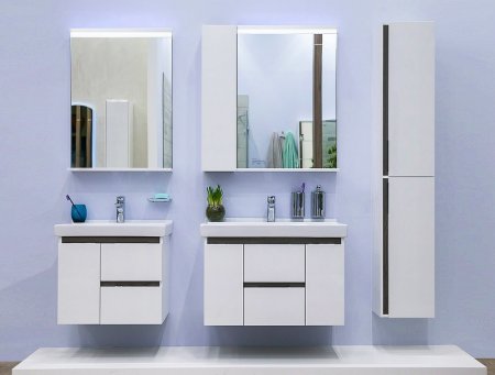 Шкаф пенал Aquaton Рене 31 1A222003NRC80 подвесной Белый Грецкий орех 