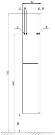 Шкаф пенал Aquaton Рене 31 1A222003NRC80 подвесной Белый Грецкий орех 