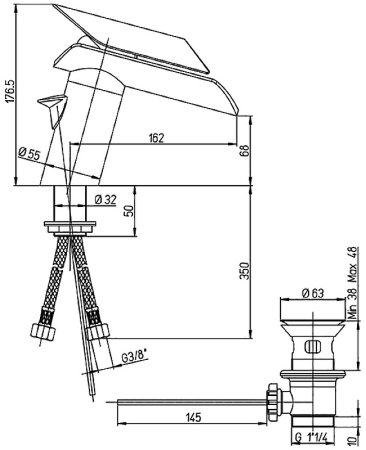 Смеситель для раковины Paini Morgana 73CR211KM Хром 