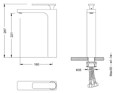Смеситель Timo Torne 4311/17F для раковины, золото матовое 
