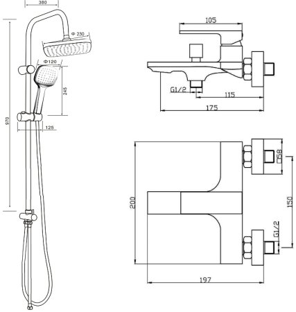Душевая система Orange M04-944w Белая 