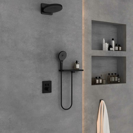 Душевая система Vincea Inspire VSFW-3I21T1RMB с термостатом Черная матовая 