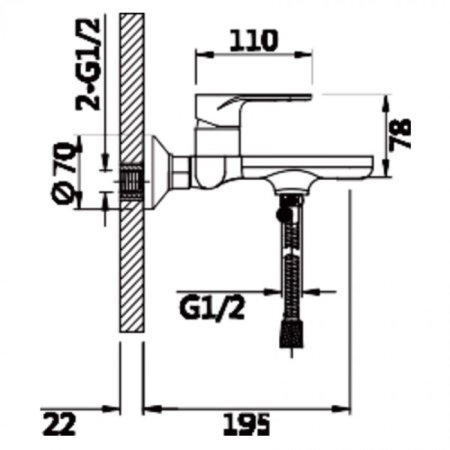 Cмеситель для ванны ViEiR V043531-F Белый/Хром 
