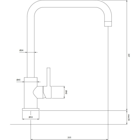 Смеситель для кухни Omnires Albany AB1451IN сталь 