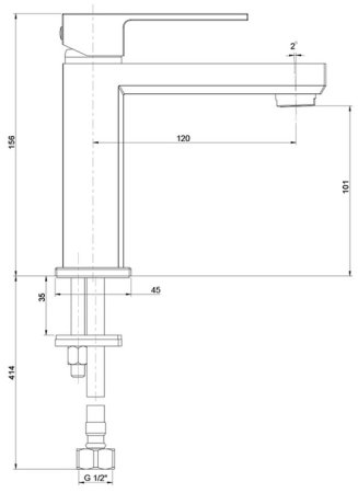 Смеситель для раковины Paini Grazia 21CR205S Хром 