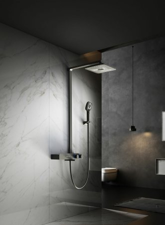 Душевая система Vincea Inspire VSFS-3I13TMB с термостатом Черная матовая 