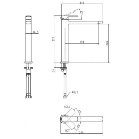Смеситель для раковины Kaiser Saga 53033 Хром 