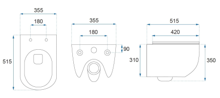 Унитаз подвесной REA Carlo Flat REA-C2762 белый 