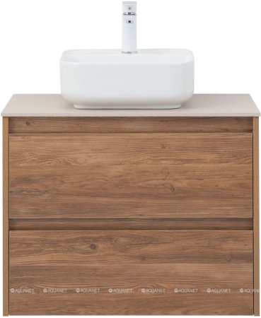 Тумба с раковиной Aquanet Nova Lite 75 дуб шоколадный (2 ящика) 