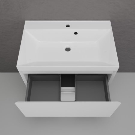 Тумба напольная Style Line "Манхэттен 60" ЭМАЛЬ под ASTI 60 2 ящика PLUS белый матовый 