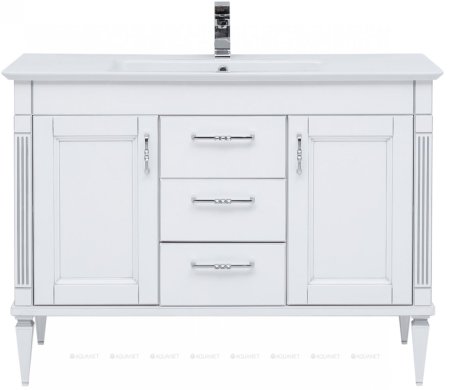 Тумба с раковиной Aquanet Селена 120 белый/серебро 