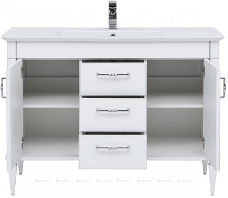 Тумба с раковиной Aquanet Селена 120 белый/серебро 