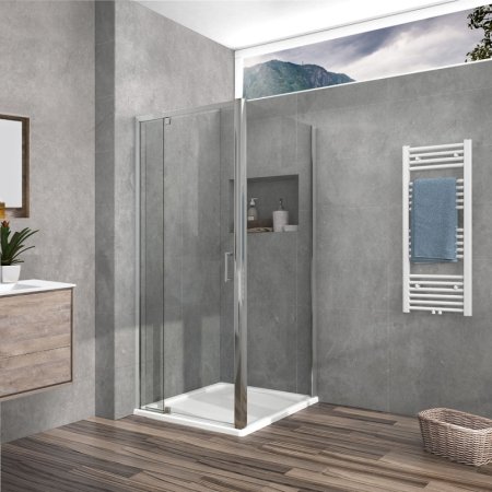 Душевой уголок Vincea Intra 100х80 VSR-1I901080CL профиль Хром стекло прозрачное 