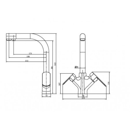 Смеситель для кухни Kaiser Arena 33066-1 Бронза 