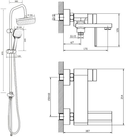 Душевая система Orange M36-944cr Хром 