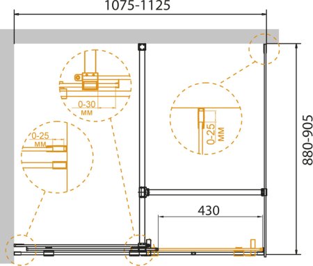 Душевой уголок Cezares Stream AH 1 110/90 C Cr 