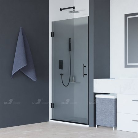 Душевая дверь в нишу RGW Hotel HO-011B 90х195 стекло тонированое (серое), профиль черный 