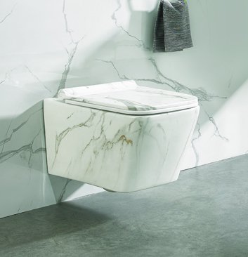 Унитаз подвесной SantiLine SL-5007MRB под мрамор 