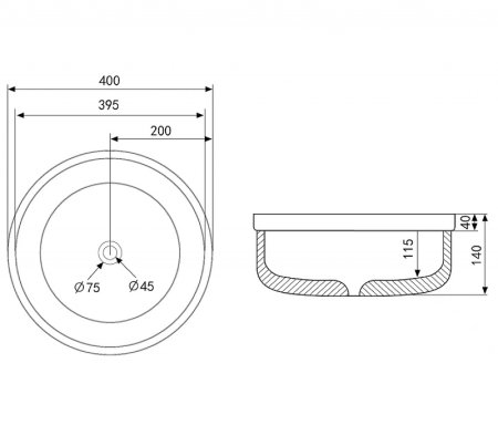 Раковина-чаша Abber Bequem 40 AC2103MG Серая матовая 