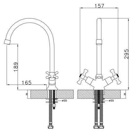 Смеситель для кухни Rossinka H02-72 Хром 
