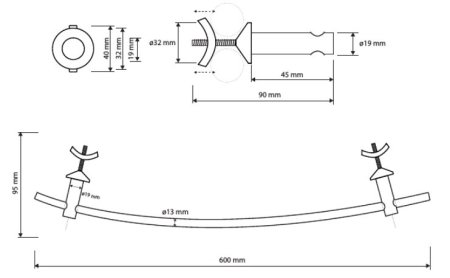 Полотенцедержатель Bemeta Rawell 134504212 на радиатор, дугообразный, хром 