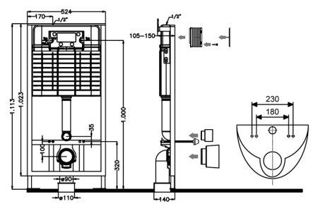 Система инсталляции для унитазов Cersanit Slim & Silent 