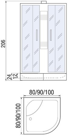 Душевая кабина River Nara 80x80 МТ Б/К 10000002159 с поддоном 