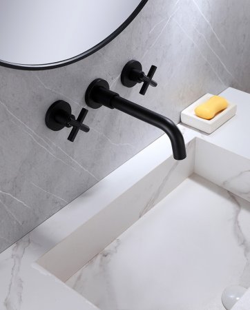 Смеситель ABBER Wasser Kreis AF81121B для раковины, черный матовый 