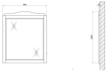 Зеркало BelBagno Novanta bianco antico 