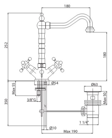 Смеситель Cezares Golf GOLF-LS2-02 для раковины 
