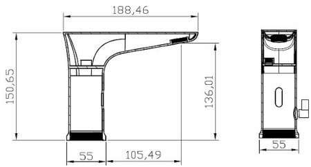 Смеситель для раковины BelBagno Kraft KRAFT-ELV-CRM Хром 