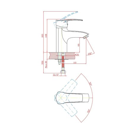 Смеситель однорычажный для раковины HAIBA CRON CN1070 