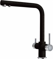 Смеситель для кухонной мойки Zorg Sanitary ZR 348 YF хром, черный металл