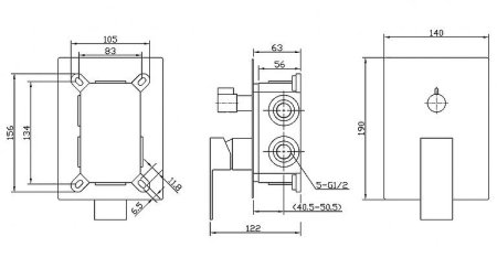 Смеситель для душа BelBagno Romano ROM-VDI-CRM Хром 