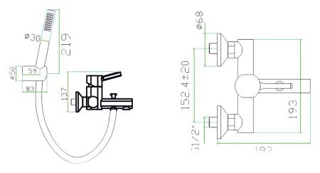 Смеситель Zorg Inox Julos для ванны с душем 