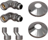 Комплект подключения для полотенцесушителя Point PN93412 3/4 х 1/2 ГШ со сгоном, хром