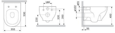 Унитаз AM.PM Like C801701SC подвесной с сиденьем Микролифт 