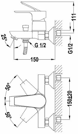Смеситель для ванны Teka Mallorca 321216200 Хром 