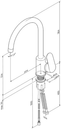 Смеситель для кухни AM.PM Like F8007700 Хром 