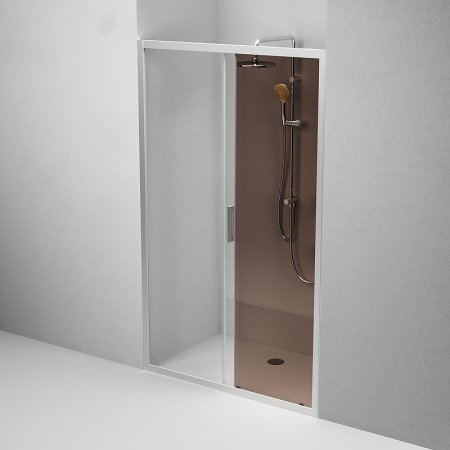 Душевая дверь AM.PM Gem 120 W90G-120-1-195MBr профиль Хром матовый стекло бронзовое-прозрачное 