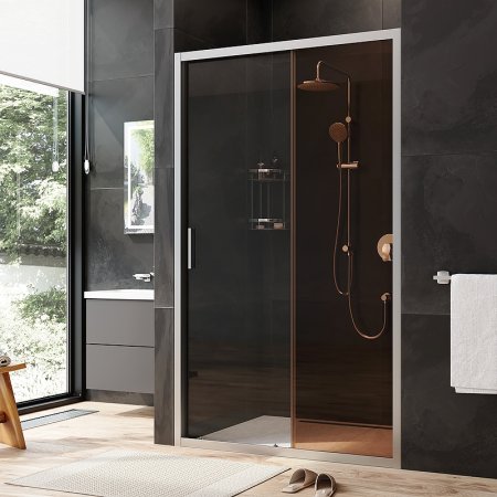 Душевая дверь AM.PM Gem 120 W90G-120-1-195MBr профиль Хром матовый стекло бронзовое-прозрачное 
