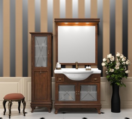 Шкаф пенал Opadiris Борджи 45 L Z0000003753 с бельевой корзиной Светлый орех 