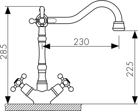 Смеситель для кухни Kaiser Carlson Style 44133-1 Бронза 