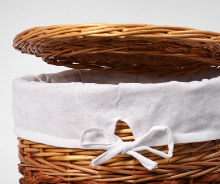 Корзина для белья WasserKRAFT Main WB-410-M светло-коричневая, средняя 