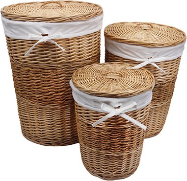 Корзина для белья WasserKRAFT Main WB-410-M светло-коричневая, средняя 